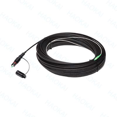 पूर्व कनेक्टर FTTX समाधान SC APC FTTA फाइबर ऑप्टिक केबल 5.0mm G657A2 LSZH 5M काला