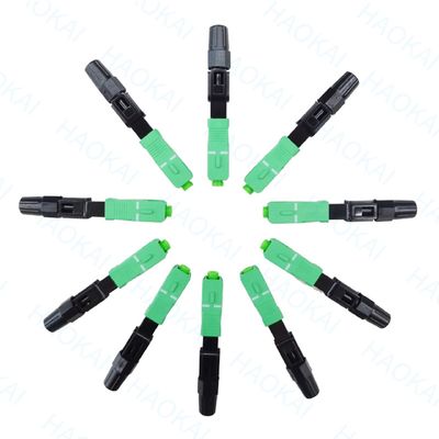 फाइबर ऑप्टिक ड्रॉप केबल फास्ट कनेक्टर एकल मोड FTTH SC UPC त्वरित कनेक्टर