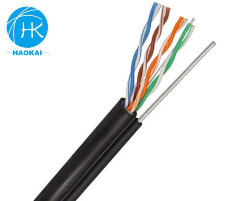 आउटडोर लैन नेटवर्क FTP CAT5E केबल स्टील मैसेंजर एरियल के साथ