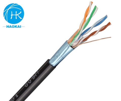 UTP CAT5E आउटडोर LAN केबल मैसेंजर के साथ ठोस एचडीपीई इन्सुलेशन