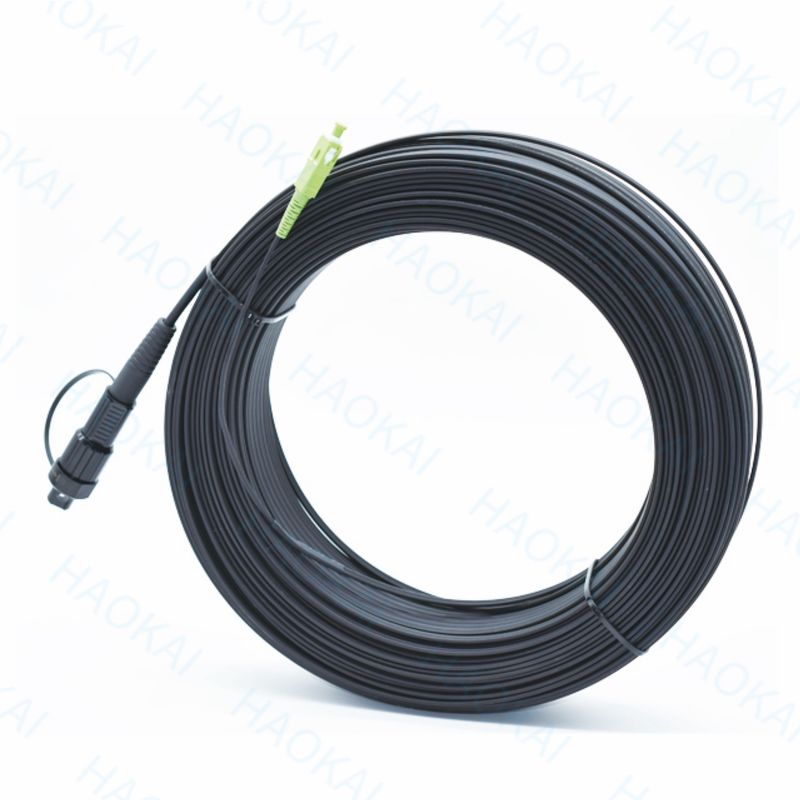 SC APC FTTA फाइबर ऑप्टिक केबल 5.0mm G657A2 LSZH 5M ब्लैक पैच कॉर्ड